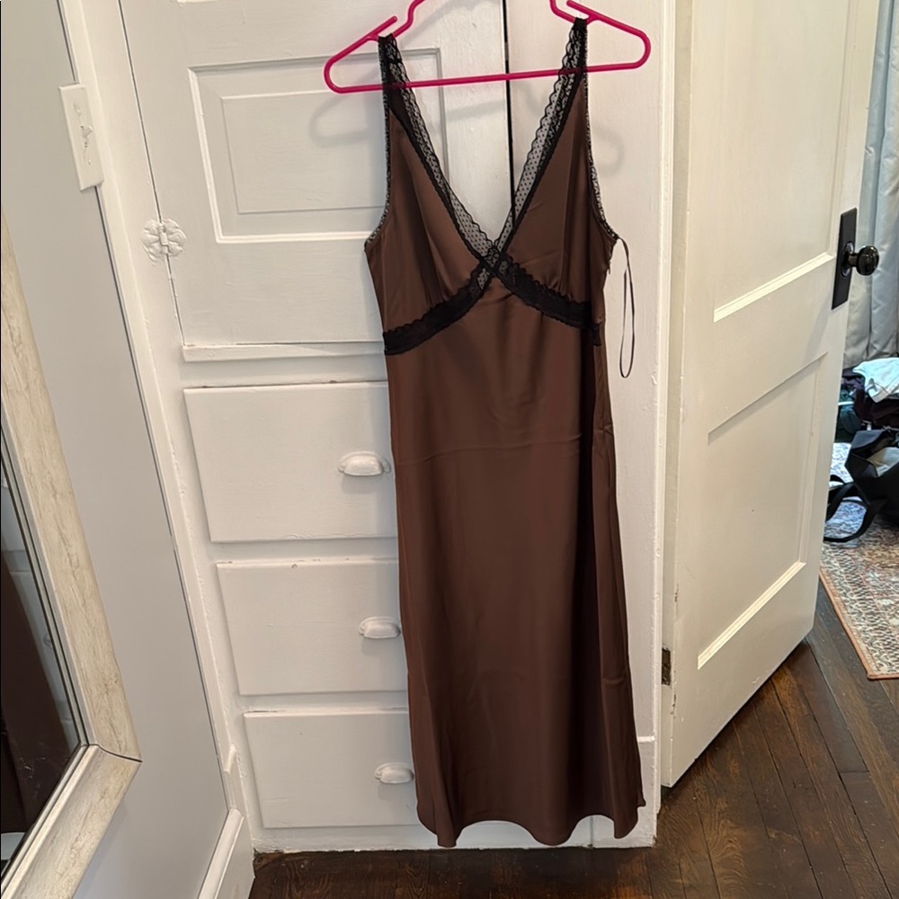 House of Harlow 1960 Midi Dress in Brown and Black
